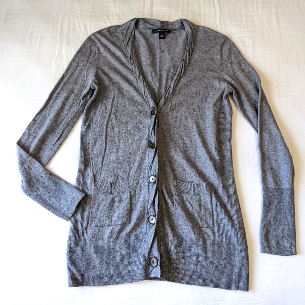 Banana Republic Wool Blend V Neck Button Down Cardigan Pockets Small